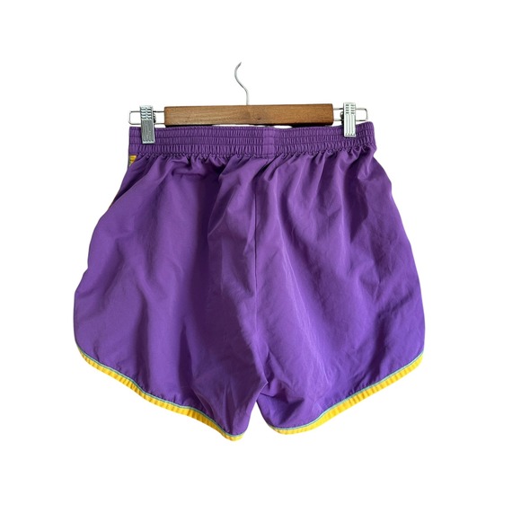 Under Armour Women Purple Yellow Running Shorts Athletic Workout Gym Size Medium - Picture 4 of 4